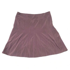 Athleta Womens Stretch Knee Length Athletic Wear About Pleated Skirt Brown 12T